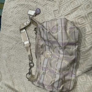 Coach hobo in plaid and signature print